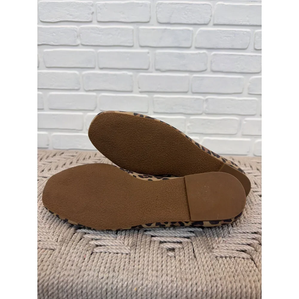 Jack Rogers Leopard Print Ballet Flats Suede Leather Size 7.5